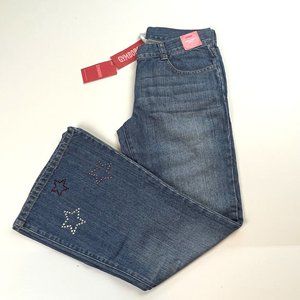 NWT Gymboree Girl Rhinestone Star Denim Flare Pant Size 9